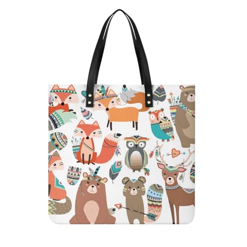 Sac de voyage ours renard hibou grand sac cabas femme pour vacances et weekend