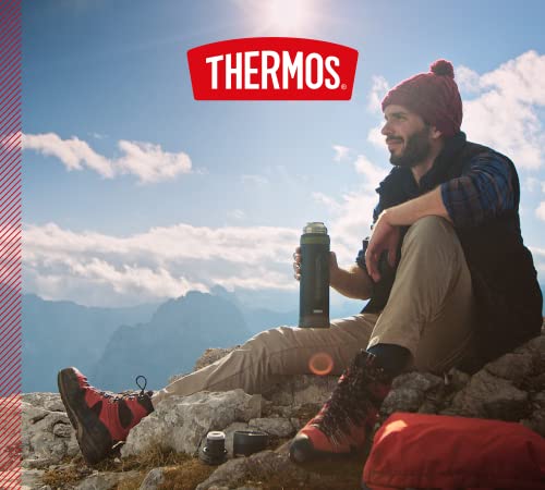 Foto von THERMOS MOUNTAIN BEVERAGE BOTTLE 0,9l, black, Thermosflasche Edelstahl mit Trinkbecher, 24 h heiß / 24 h kalt, leichte Outdoorflasche, robust, zerlegbarer Verschluss, BPA-frei