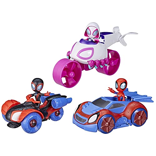 SPIDEY AND HIS AMAZING FRIENDS Hasbro Marvel Team Spidey Change ‘N Go Riders Preschool Toy, 3 Vehicles and Figures, Ages 3 Plus Amazon Exclusive by Spidey and his Amazing Friends - Used condition - US$54.35