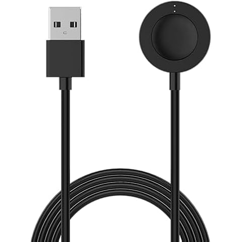 Threeeggs for Fossil Gen 4 Charger, Charging Cable for Michael Kors Gen 4, Gen 5E, 5, Gen 6, Emporio Armani, Skagen falster 2, Misfit Vapor 2 Smartwatch 3.3ft / 100cm (Black) Cover