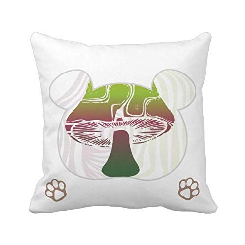 Housse de coussin champignon vert déco forestière housse carrée pour oreiller de canapé - 2