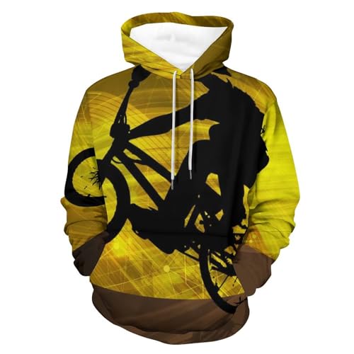 Sweats à capuche manche longue pull vélo jaune vêtement unisexe taille S