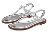 Michael Kors, Women, Astra Thong, Silver, 8, Medium