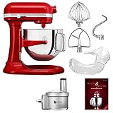 KitchenAid Küchenmaschine Artisan - P35 Starter-Set 6,9 L (FPV) - 5KSM7580XEER inkl. Food Processor Vorsatz (5KSM2FPA) und Kochbuch (Kochen & Backen)