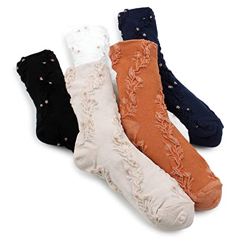 Women Floral Lovely Design Cotton Socks