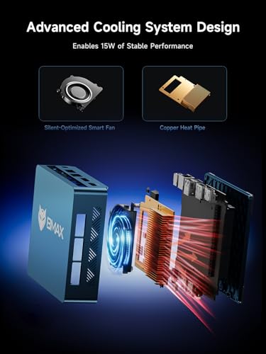 Image of Bmax Mini PC B2 Power Intel 5205U 8GB DDR4 256GB M.2 NVMe SSD Support Expansion (64GB&4TB),HDMI 1.4&DP 1.2, USB3.2,4K Dual Display 2.4G /5G WiFi & BT5.0 Mini Desktop Computers for Home /Office /Design