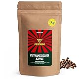 Vietnamesische Kaffeebohnen 100% Robusta Kaffeebohnen aus Vietnam - traditionell geröstet in Berlin ✺ Supreme Single Origin - Trommelröstung für Espresso und Vollautomat - ganze Bohne [1000g]
