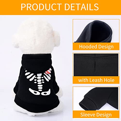 Yikeyo Dog Skeleton Hoodies, Small Dog Halloween Costume Clothes Outfit, Pet Puppy Fleece Sweatshirt,Fall Winter Dog Sweater For Small Medium Dogs Boy Girl, Cat Apparel (Small, Black) #TOP5