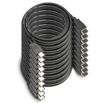 OREI 6FT HDMI Cable 10-Pack – High-Speed HDMI Cable for 4K, 3D, Ethernet, ARC, and 1080p – Compatible with Roku, Blu-ray, Xbox, PS3
