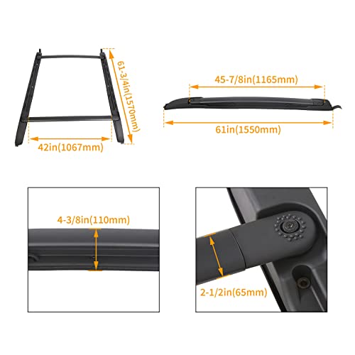 image for APSVE Roof Rack Cross Bar Side Rails for 2005-2023 Toyota Tacoma Doubl