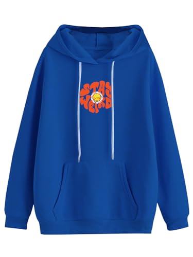 Image of JUNEBERRY Cotton Poly Fleece Oversized Fit Black, Green, Magenta, Mustard, Orange, Purple, Blue, Off White & Grey Graphic Printed Full Sleeve Hoodie for Women