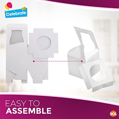 12pk White Cupcake Boxes Single | 9x9x9cm Single Cupcake Boxes With Window For Any Occasions | Single Cupcake Box Individual Cupcake Boxes Individual For Kids Party, Cupcakes Box Cupcakes Boxes