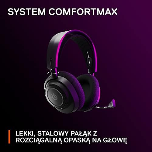 SteelSeries Arctis Nova 7 - Bezprzewodowy gamingowy i mobilny zestaw słuchawkowy - Łączność 2,4 GHz i jednoczesne połączenie Bluetooth - Akumulator na 38 godzin - PC, PlayStation, Switch, Czarny