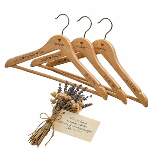 Custom Engraved Wooden Hanger Set