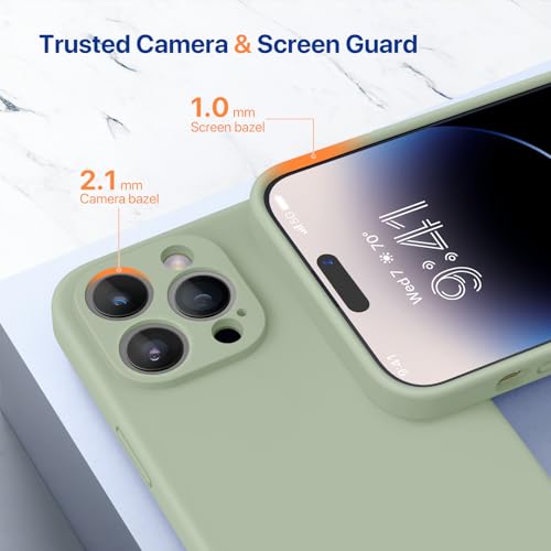 Miracase Designed for iPhone 14 Pro Case, [Upgraded Camera Protection], Shockproof Liquid Silicone Rubber Phone Case Cover for 14 Pro 6.1 inch, Patina Green by Miracase - Image 3