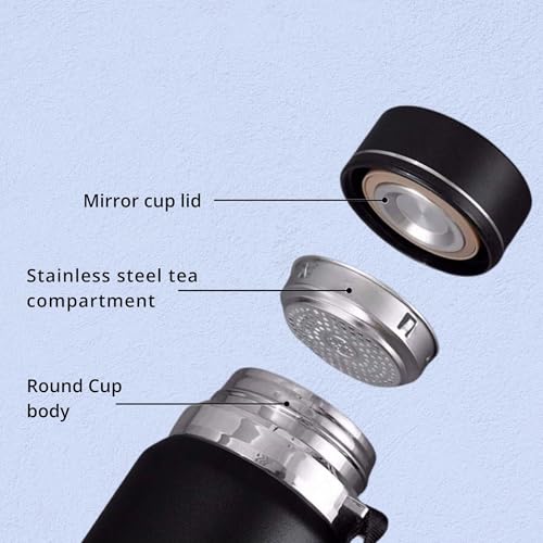 Image of SuperGeneriX 1000ml Stainless Steel Hot & Cold Water Bottle - 1L Leakproof, Rust-Free, Durable Steel Bottle for Office, Gym, Travel & Daily Use (Black)