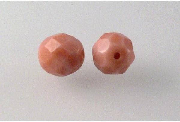 60pcs Fire Polished Faceted Beads Round 4 mm, Opaque Pink (74020), Bohemia Crystal Glass, Czechia 15119001
