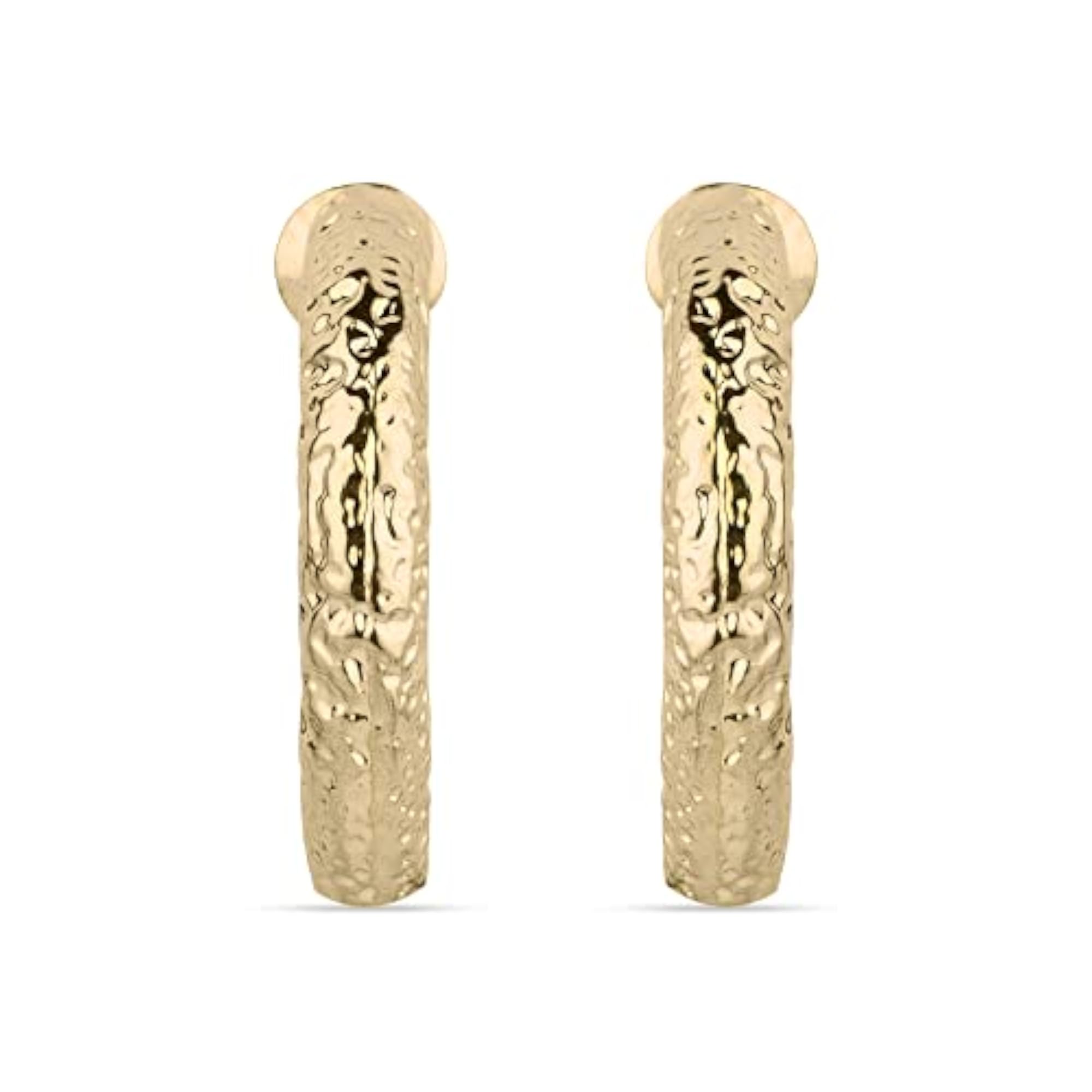 London Textured Tube Hoops Earring