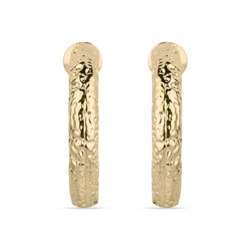London Textured Tube Hoops Earring