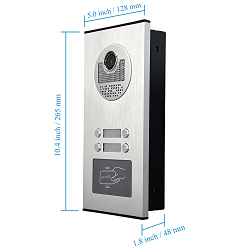 Amocam 4 Units Apartment Intercom System, Video Intercom Video Door Phone Kit, Hd Camera 7" Monitor With Id Keyfobs Unlock For 4 Household #TOP2