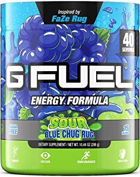 G Fuel Blue Chug Rug Tub (40 Servings) Elite Energy and Endurance Formula