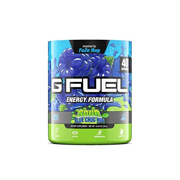 G Fuel Sour Blue Chug Rug Sour Blue Raspberry Game Changing Elite