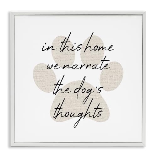Funny Dog Thoughts Comic Pet, 12 x 12 Inch Framed Giclée Print