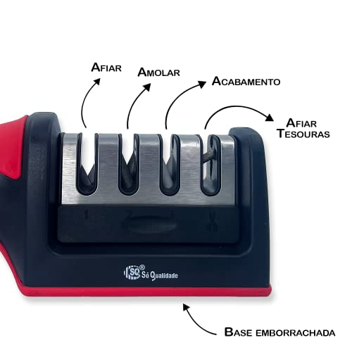 Kit 2 Afiador Amolador de Faca Tesoura Profissional Linha Premier Afiar Amolar e Acabamento