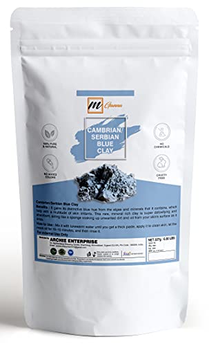 mGanna 100% Natural Cambrian/Serbian Blue Clay for Facial Masks Creams, Body Wraps, Soft Peels