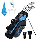 TKG Sports Youth Golf Club Set, Golf Stand Bag with Rain Hood and Accessories, Right-Handed