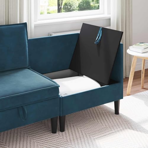 Sillón acolchado individual de terciopelo azul para crear un rincón de lectura cómodo en salón 4