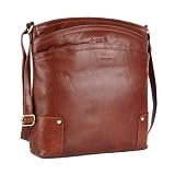Lederbuck Terry Large Soft Real Leather Crossbody handbag-Triple Zip Premium Sling Crossover Shoulde