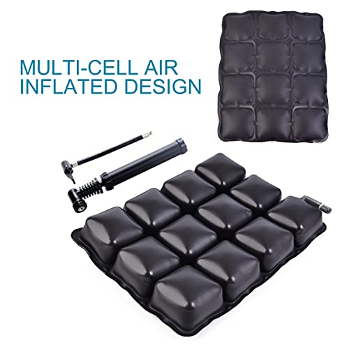 Rawsomes Motorcycle Cruiser Seat Air Cushion Pad for Comfortable Traveling Pressure Relief Fabric Compatible with Most Seats of Sport Touring Saddles