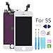 Produktbild Recyco Display für iPhone 5s, Touch-Digitizer-Rahmen, komplettes Set mit Werkzeugen und Bildschirmschutzfolie, Weiß