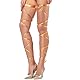SKEPO Damen Sexy Elastische Bein Strumpfband Set Doppel Gürtel mit O Ring und 4 Straps für Cosplay Party (Gold)