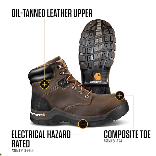 Image of Carhartt Rugged Flex 6 inch Composite Toe Work Boots for Women - Lightweight, Moisture-Wicking, and Cushioned Comfort