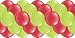Produktbild partydiscount24 Luftballongirlande Freie Farbauswahl: 2-farbig 3 bis 10 Meter (5 Meter, Apfelgrün & Rot)