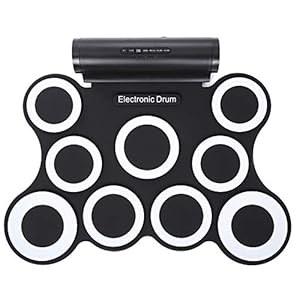 Elektronisch Drumstel Electronic Drum Set 9-delige draagbare handrol voor kinderen voor Kinderen Beginners (Color…