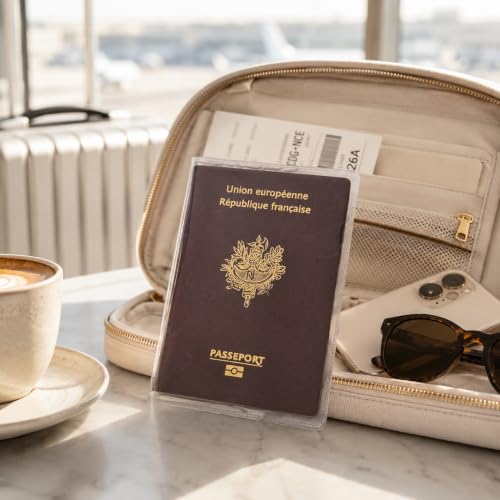 Lolydol Étui Protège Passeport Transparent en PVC Cristal – Housse de Protection Passeport Française, Pochette Souple Imperméable Anti-Rayures, Format Universel 18,7 x 13,2 cm, Idéal Voyage (1) – vue 2