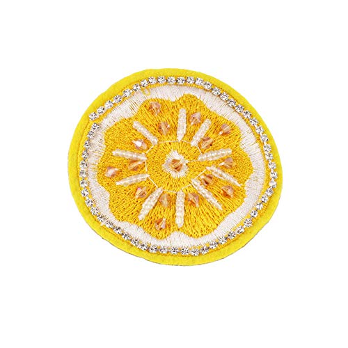 Rhinestone Fruit Lemon Beaded Patch For Clothing Sewing On Beading Applique Clothes Shoes Bags Socks Hats Decoration Patch Diy Apparel 4 Pcs #TOP5