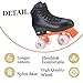 NVGSHO Roller Skate Shoes for Girls and Boys, Double Row Roller Skates with Light Up Wheels, Suitable for Beginners Among Teenagers, Best Gift Choice, with Bags.,Black,Men's US6