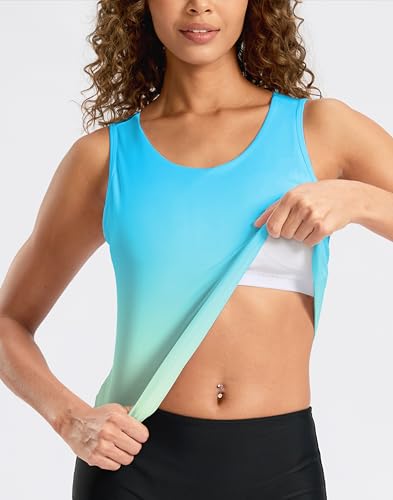 Image of G Gradual Tankini Tops for Women High Neck Swimsuits Swim Top Modest Bathing Suit Swimwear Tank Top only No Bottom