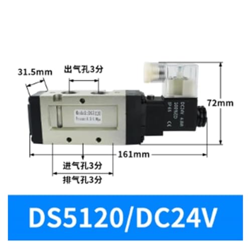 Électrovanne DS5120 DC24V contre les pertes de pression pneumatique