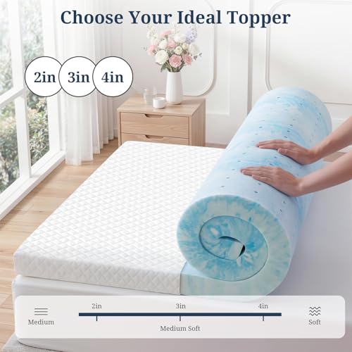 IULULU Gel Memory Foam Mattress Topper with Cover, Queen Size, 2 Inch by IULULU - Used condition - Image 7
