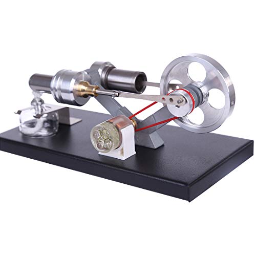 Mecotecn Moteur Stirling à Cylindre en Métal avec 4 lumières LED Stirling Engine Machine à Vapeur Jouet Éducatif pour Enfant et Adulte Cover