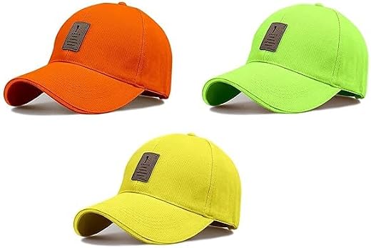 rytoria Combo 3 Pcs Cap for Men and Women Unisex Cotton Caps Adjustable Strap Free Size Summer Sports Cricket Gym Dance