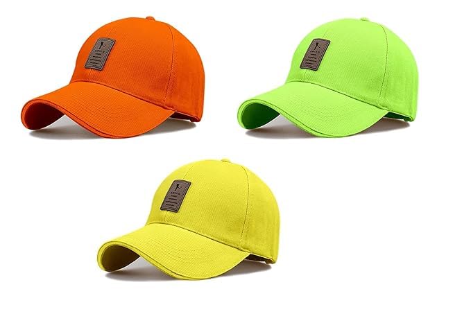 Image of rytoria Combo 3 Pcs Cap for Men and Women Unisex Cotton Caps Adjustable Strap Free Size Summer Sports Cricket Gym Dance