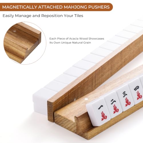 Set de 4 Soportes de Mahjong de Madera Acacia miniatura 4