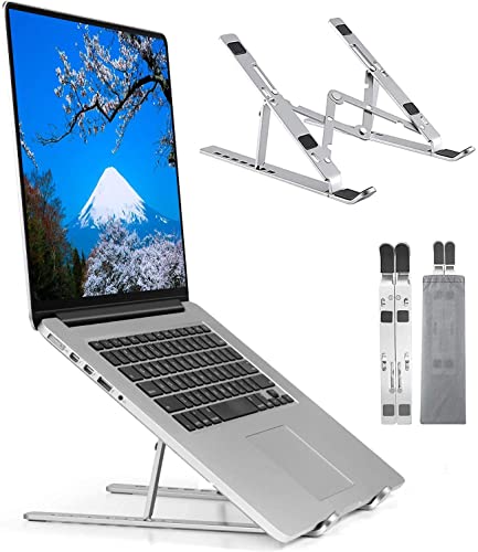 ノートパソコンスタンド 折りたたみ式 ラップトップスタンド アルミ合金 iPadスタンド 7段の高さ調節可能