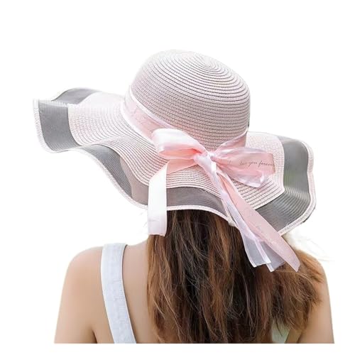 Chapeau de paille plage femme protection solaire été à large bord tendance